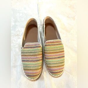 Universal Thread Ladies Multicolor Woven Espadrille Flats, Size 11